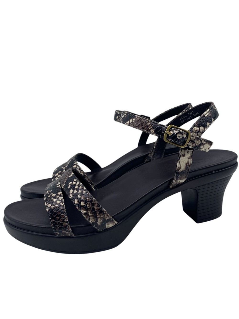Abeo Womens Shoes Faith Sandals Sz 7.5 Brown Snake Leather Metatarsal High Arch